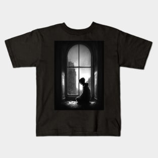 Sad Anime Boy manga style Kids T-Shirt